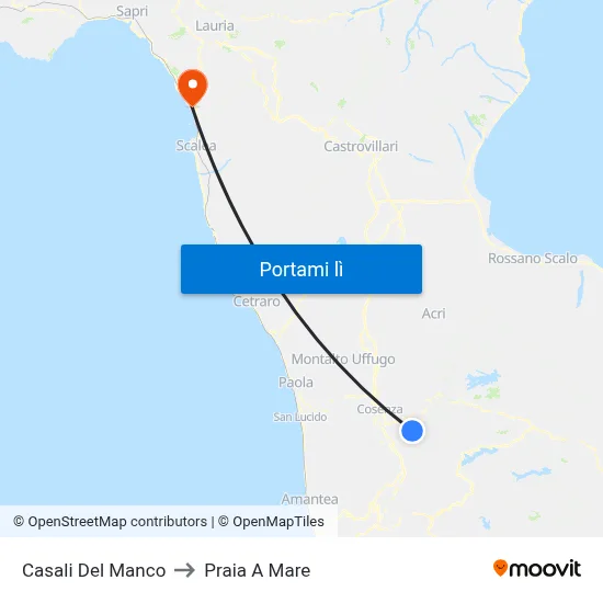 Casali Del Manco to Praia A Mare map