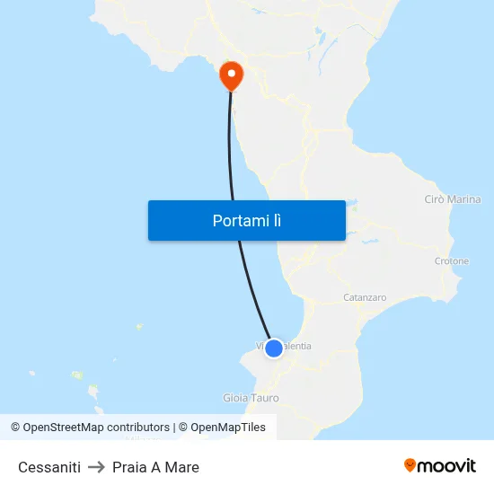 Cessaniti to Praia A Mare map