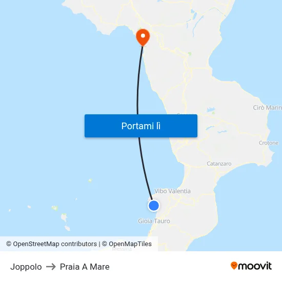 Joppolo to Praia A Mare map