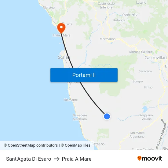 Sant'Agata Di Esaro to Praia A Mare map