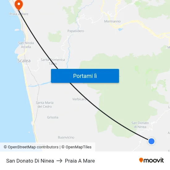 San Donato Di Ninea to Praia A Mare map