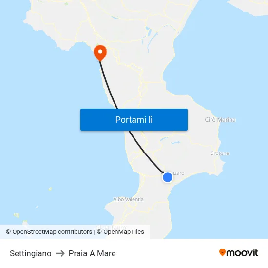 Settingiano to Praia A Mare map