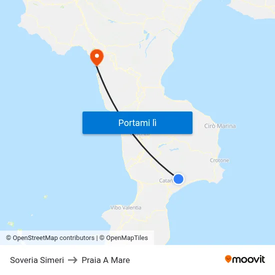 Soveria Simeri to Praia A Mare map