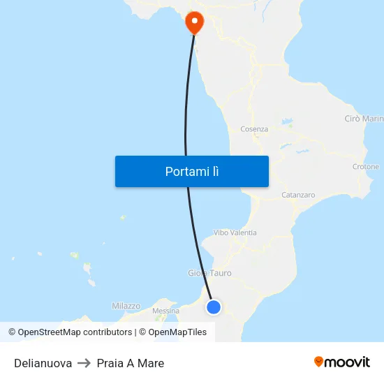 Delianuova to Praia A Mare map