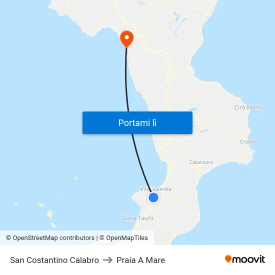 San Costantino Calabro to Praia A Mare map