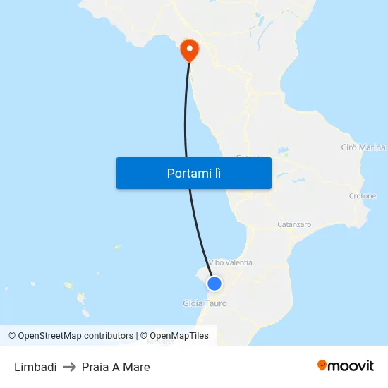 Limbadi to Praia A Mare map
