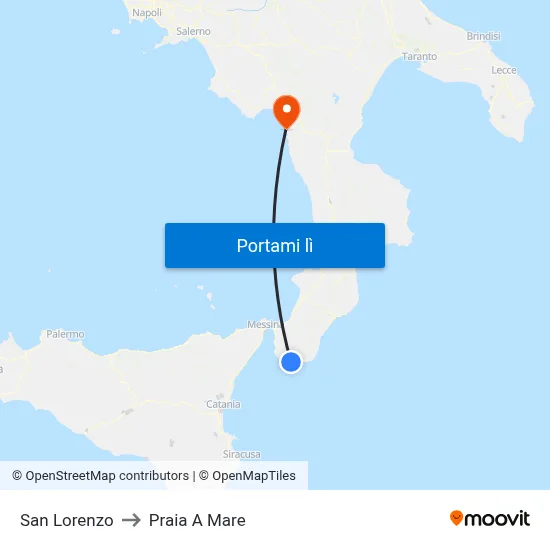 San Lorenzo to Praia A Mare map