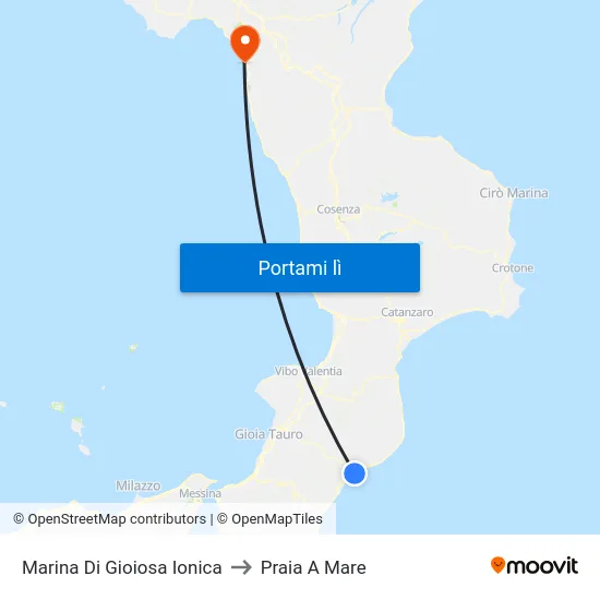 Marina Di Gioiosa Ionica to Praia A Mare map