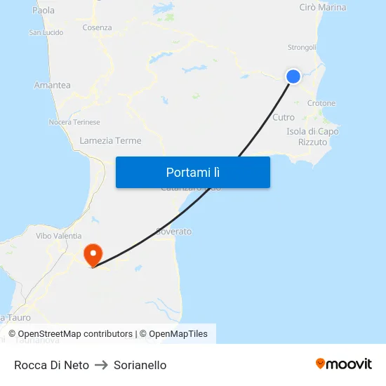 Rocca Di Neto to Sorianello map