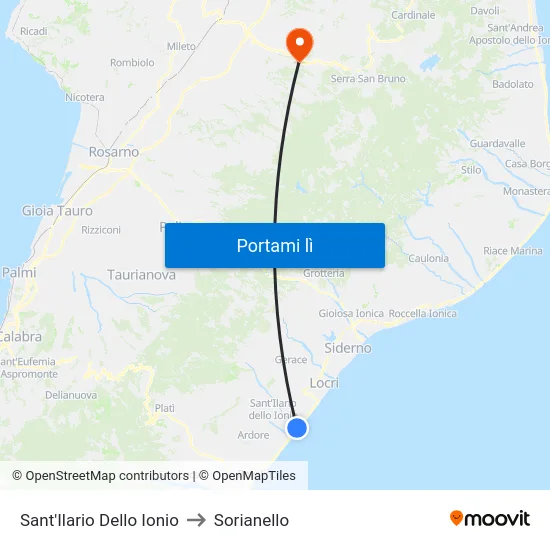 Sant'Ilario Dello Ionio to Sorianello map