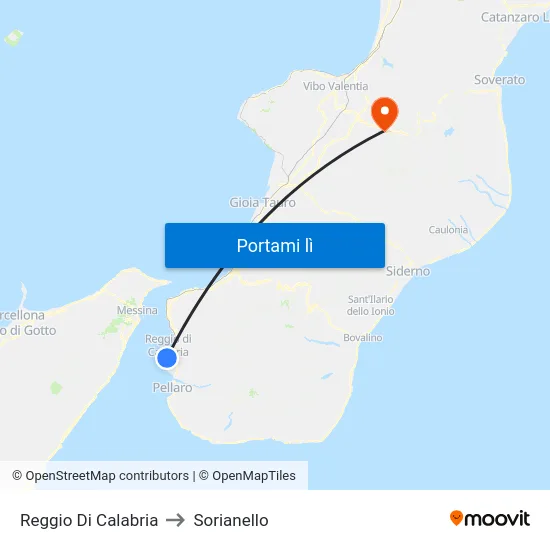 Reggio Di Calabria to Sorianello map