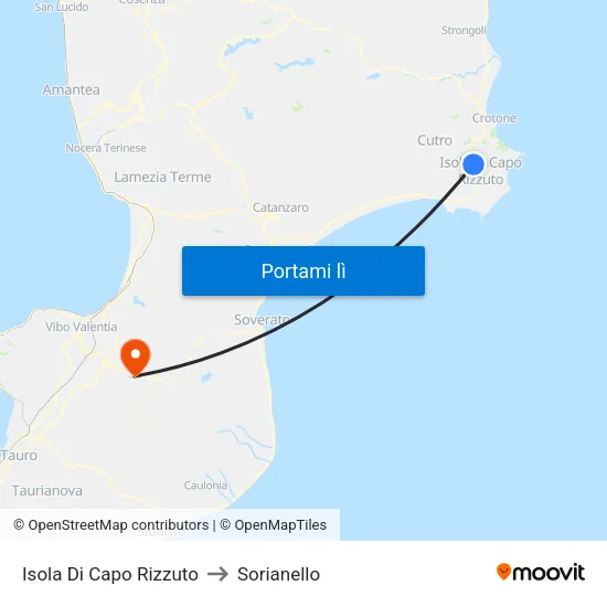 Isola Di Capo Rizzuto to Sorianello map