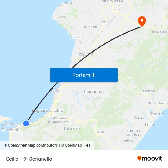 Scilla to Sorianello map