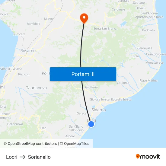 Locri to Sorianello map