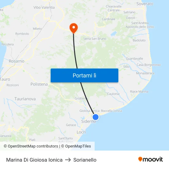 Marina Di Gioiosa Ionica to Sorianello map