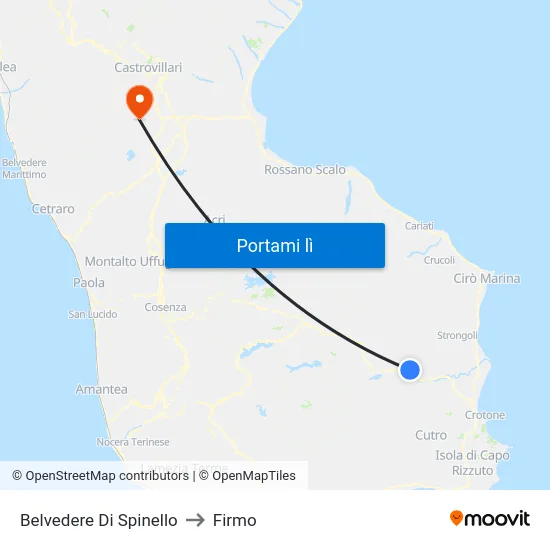 Belvedere Di Spinello to Firmo map