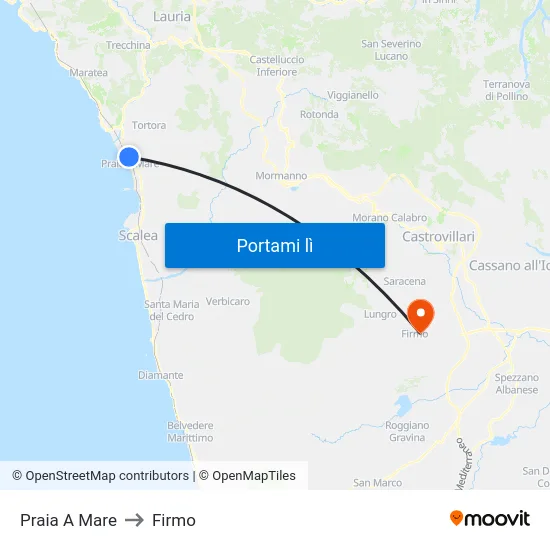 Praia A Mare to Firmo map