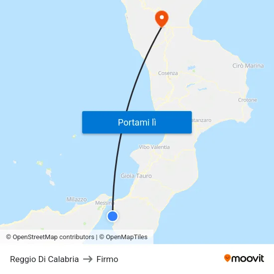 Reggio Di Calabria to Firmo map