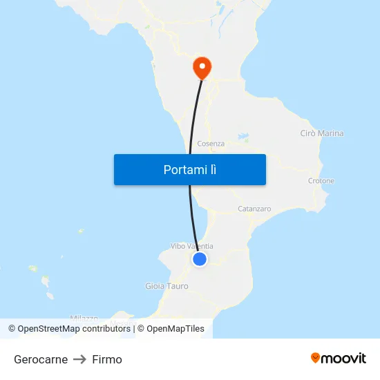 Gerocarne to Firmo map