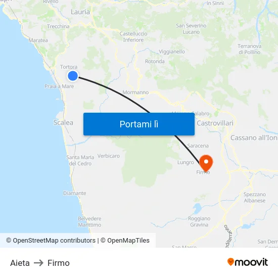 Aieta to Firmo map