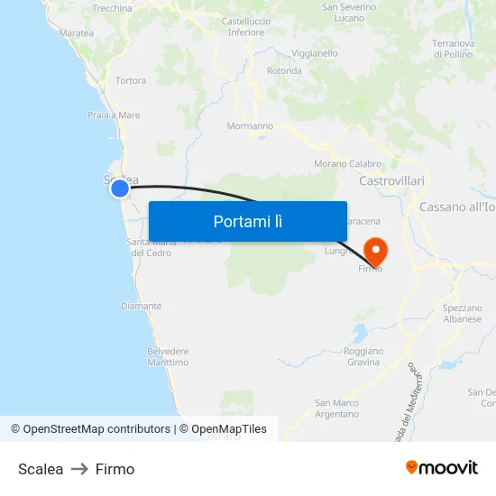 Scalea to Firmo map