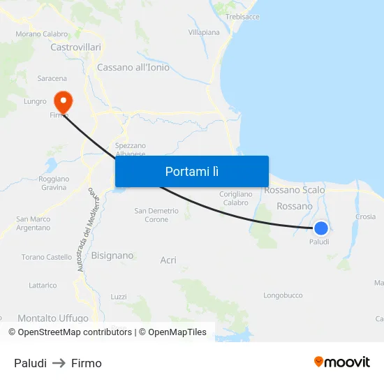 Paludi to Firmo map