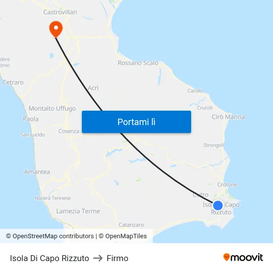 Isola Di Capo Rizzuto to Firmo map