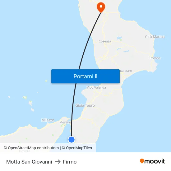 Motta San Giovanni to Firmo map