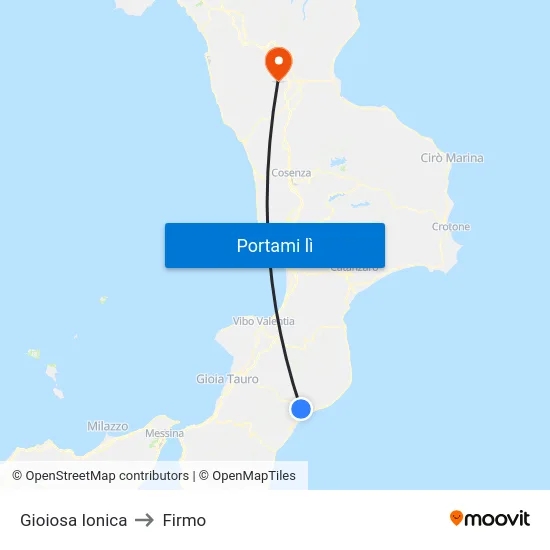 Gioiosa Ionica to Firmo map