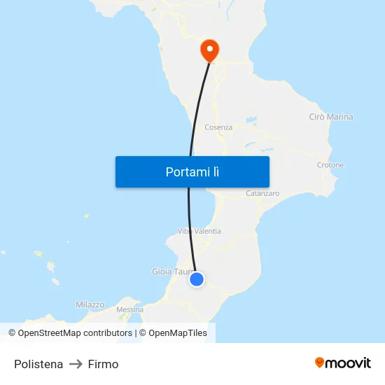 Polistena to Firmo map