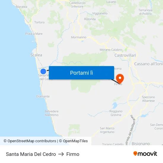 Santa Maria Del Cedro to Firmo map