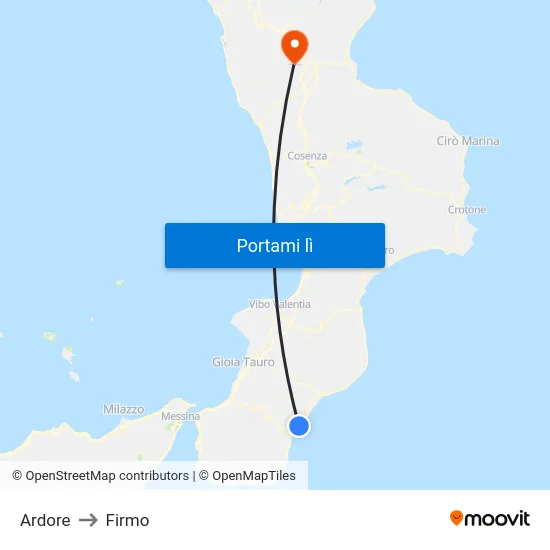 Ardore to Firmo map