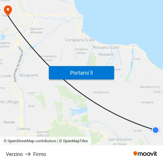 Verzino to Firmo map