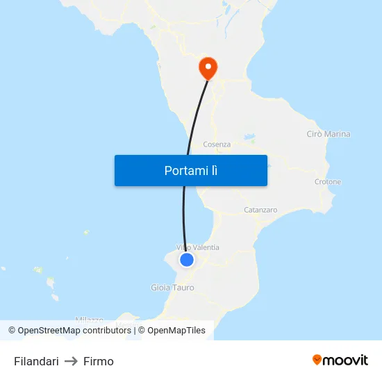 Filandari to Firmo map