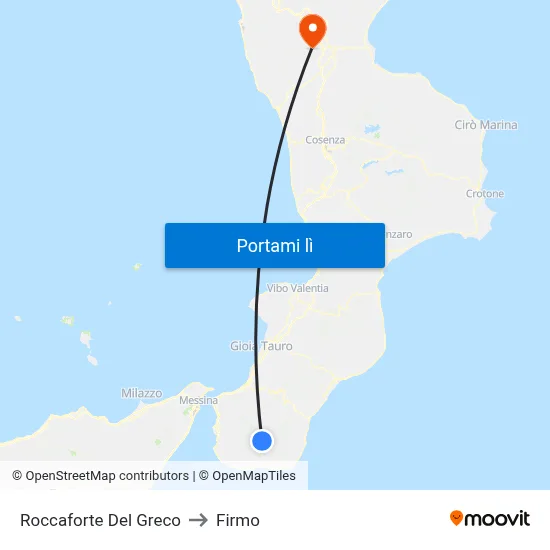 Roccaforte Del Greco to Firmo map