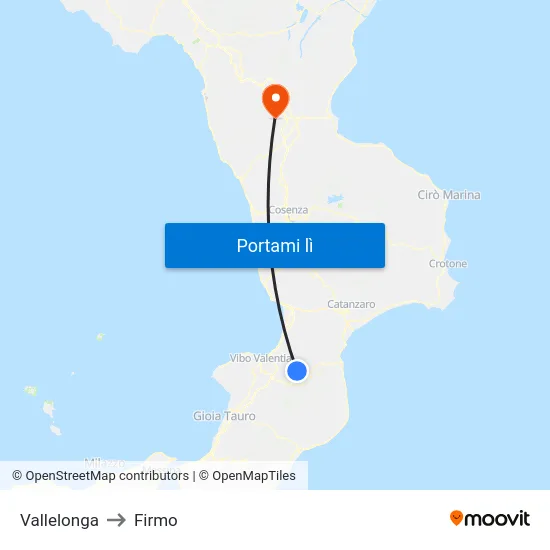 Vallelonga to Firmo map