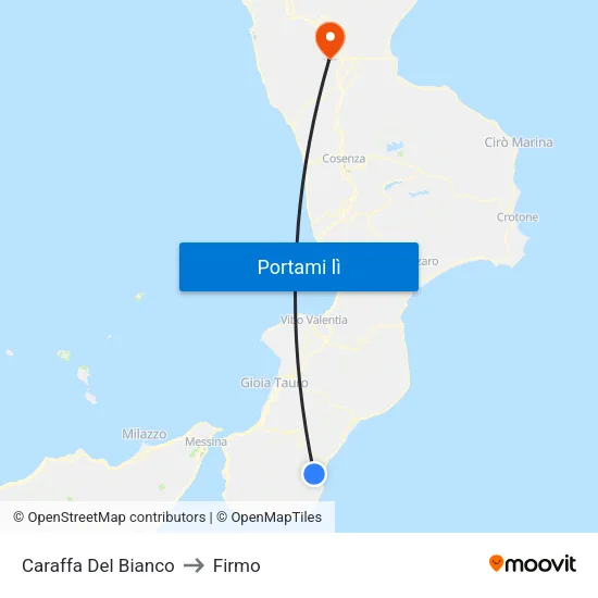 Caraffa Del Bianco to Firmo map