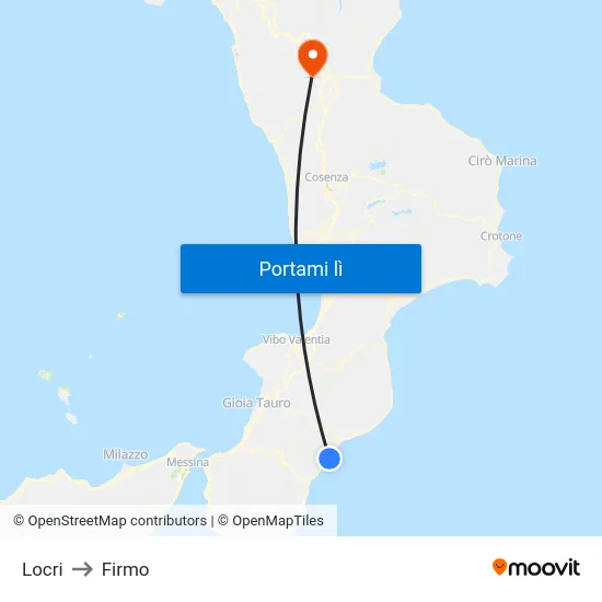 Locri to Firmo map