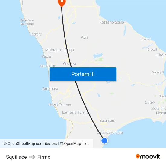 Squillace to Firmo map