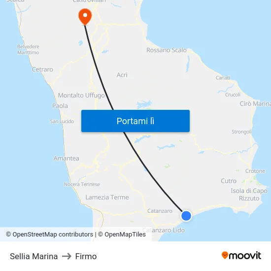 Sellia Marina to Firmo map