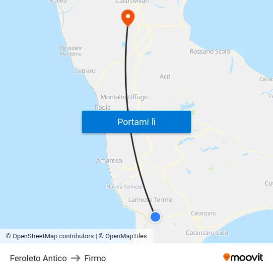 Feroleto Antico to Firmo map