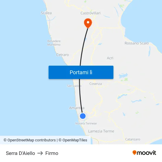 Serra D'Aiello to Firmo map