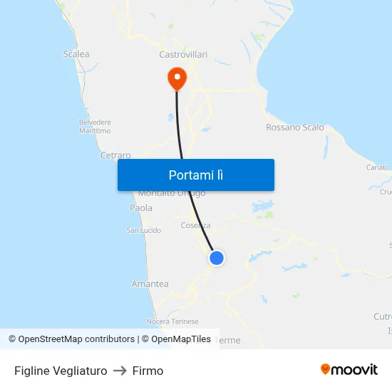 Figline Vegliaturo to Firmo map