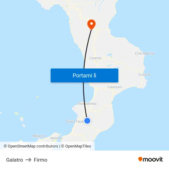 Galatro to Firmo map