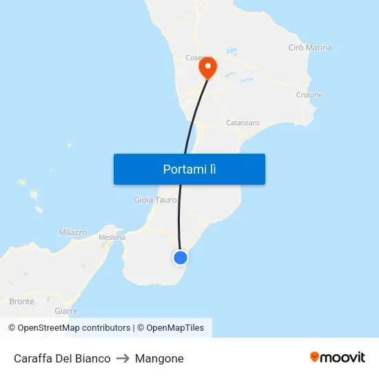 Caraffa Del Bianco to Mangone map