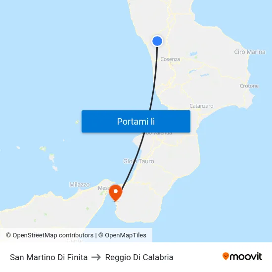 San Martino Di Finita to Reggio Di Calabria map