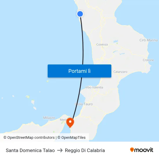 Santa Domenica Talao to Reggio Di Calabria map
