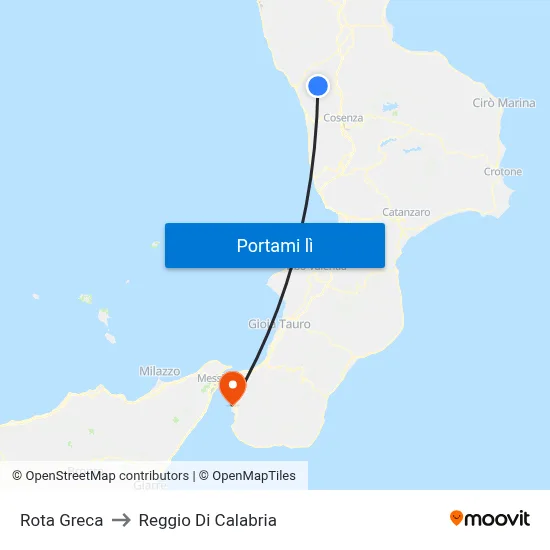 Rota Greca to Reggio Di Calabria map