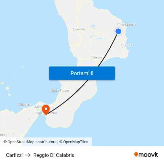 Carfizzi to Reggio Di Calabria map