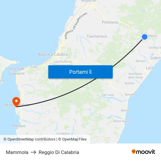 Mammola to Reggio Di Calabria map